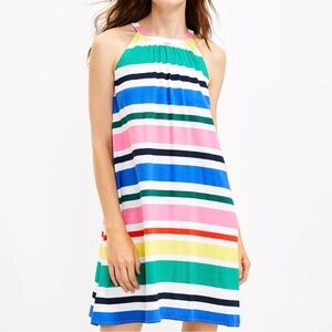 LOFT Blue & Green Y2K Multi Striped Sleeveless Sundress‎ Size S